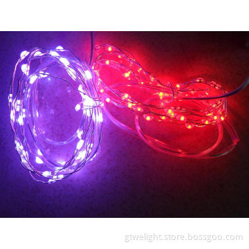Purple Red Glowing LED Decoration Copper Lights